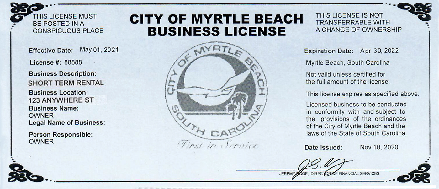 Business License Sample 2021